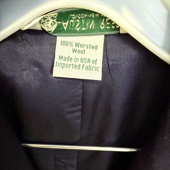 Vintage Austin Reed Blazer Women 14 Black Gold Buttons Wool Double Breast Work - Picture 8 of 9